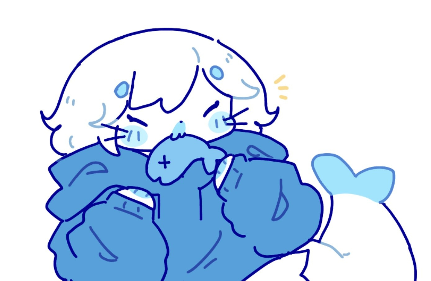 maisie is back w her little fish !! (ofc)