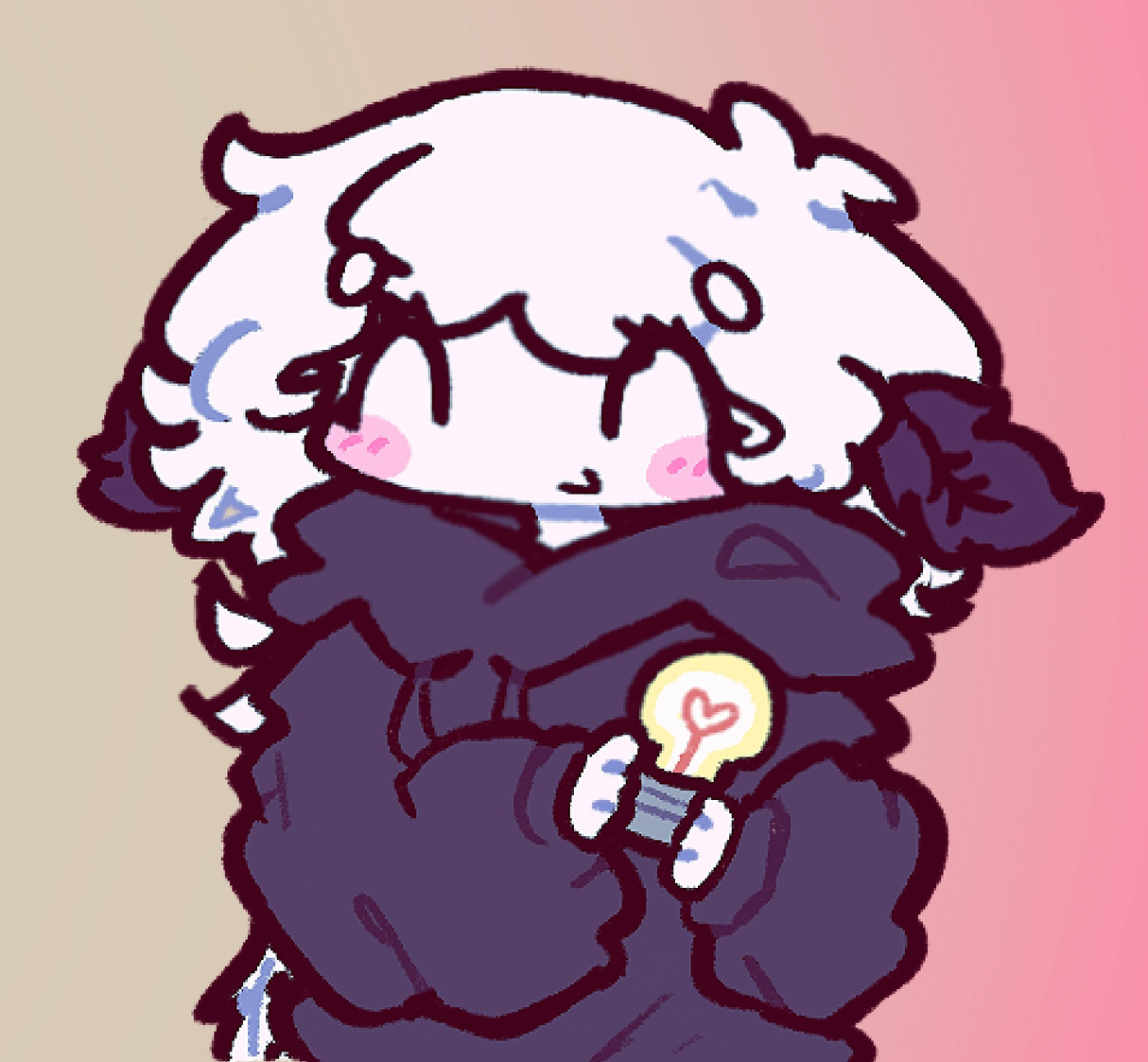 lilac holding a lil lightbulb :) (she luvs them)