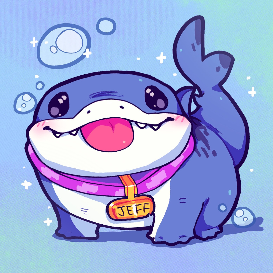 jeff the land shark !!! i love playing as him in his incognito dolphin skin :3