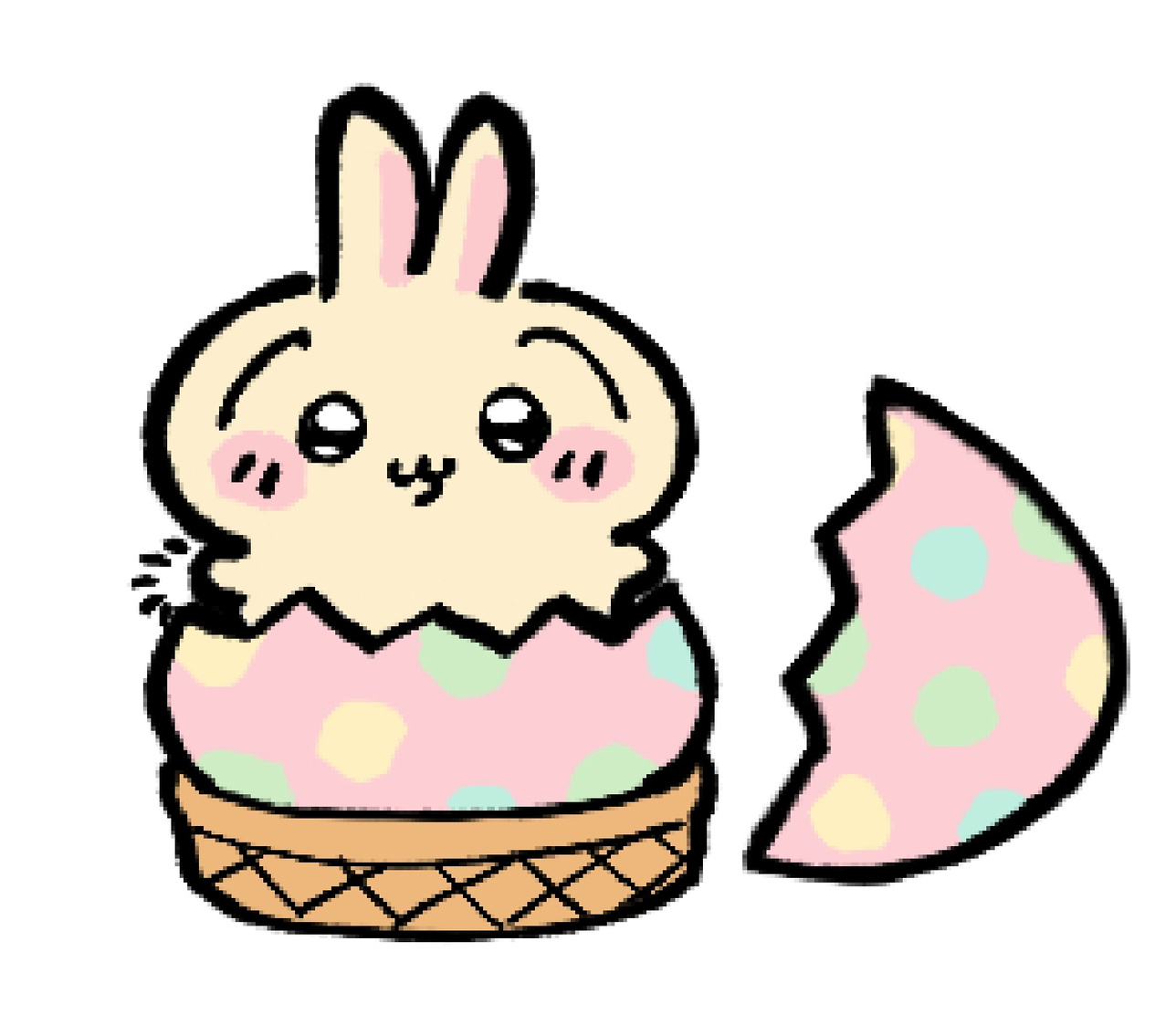 tuff usagi easter !!! he was just born. 4/20