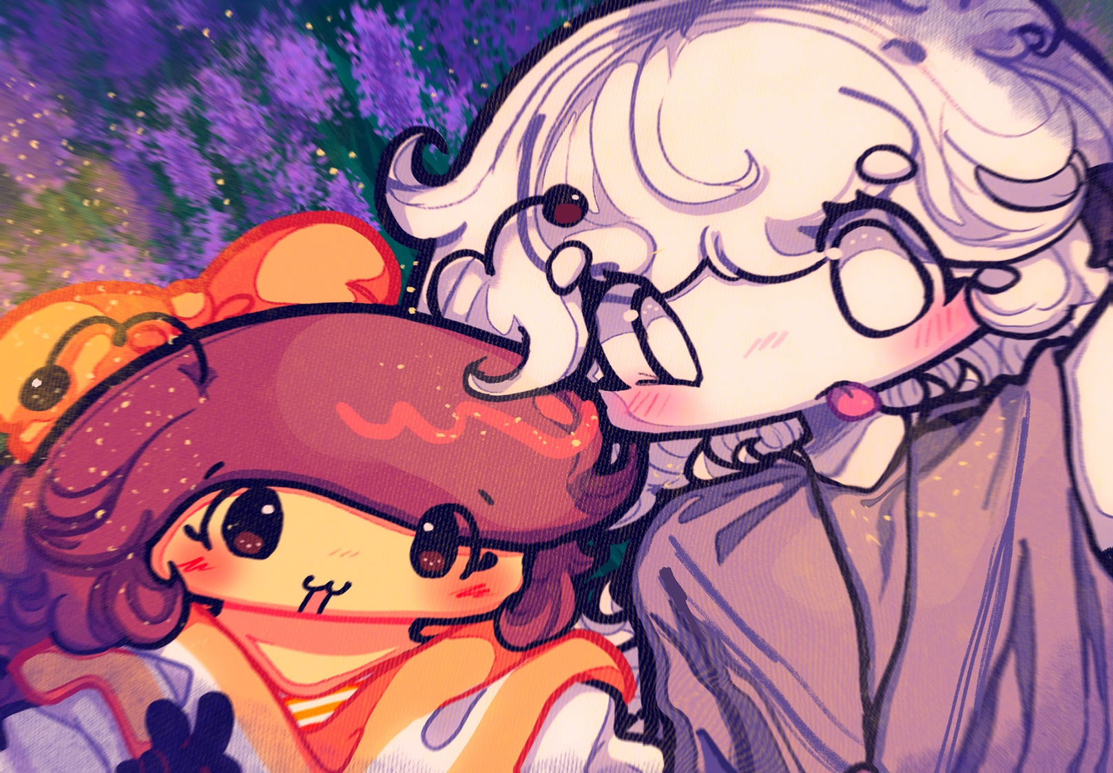 i thought to myself..... i need more bug yuri in my life..... specifically maple n lilac together.... so i drew this. my desires have been fulfilled.