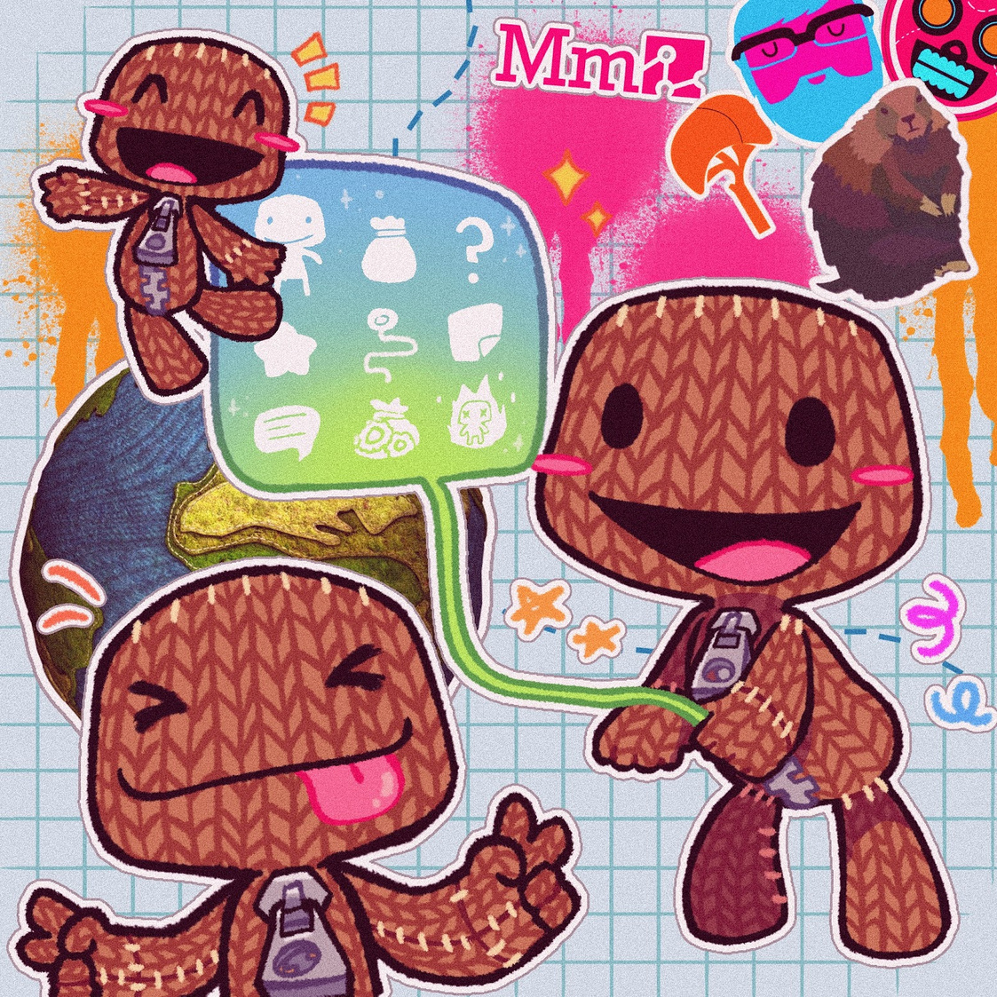 in may 2024 i did sum fanart of sackboy because !!! he is quite literally the best.