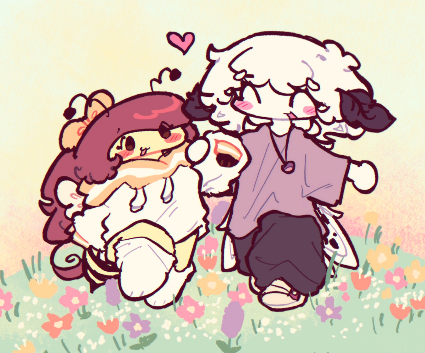 two yuriful bug gurlies frolicking in the fields once spring starts πͺ»π»πΌπΈ