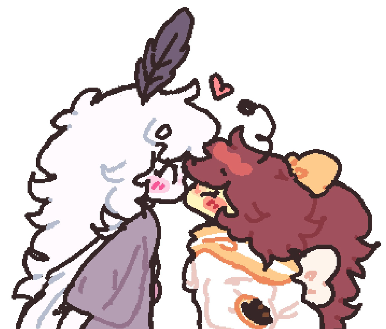 kiss and probably a transfer of nectar π€¨