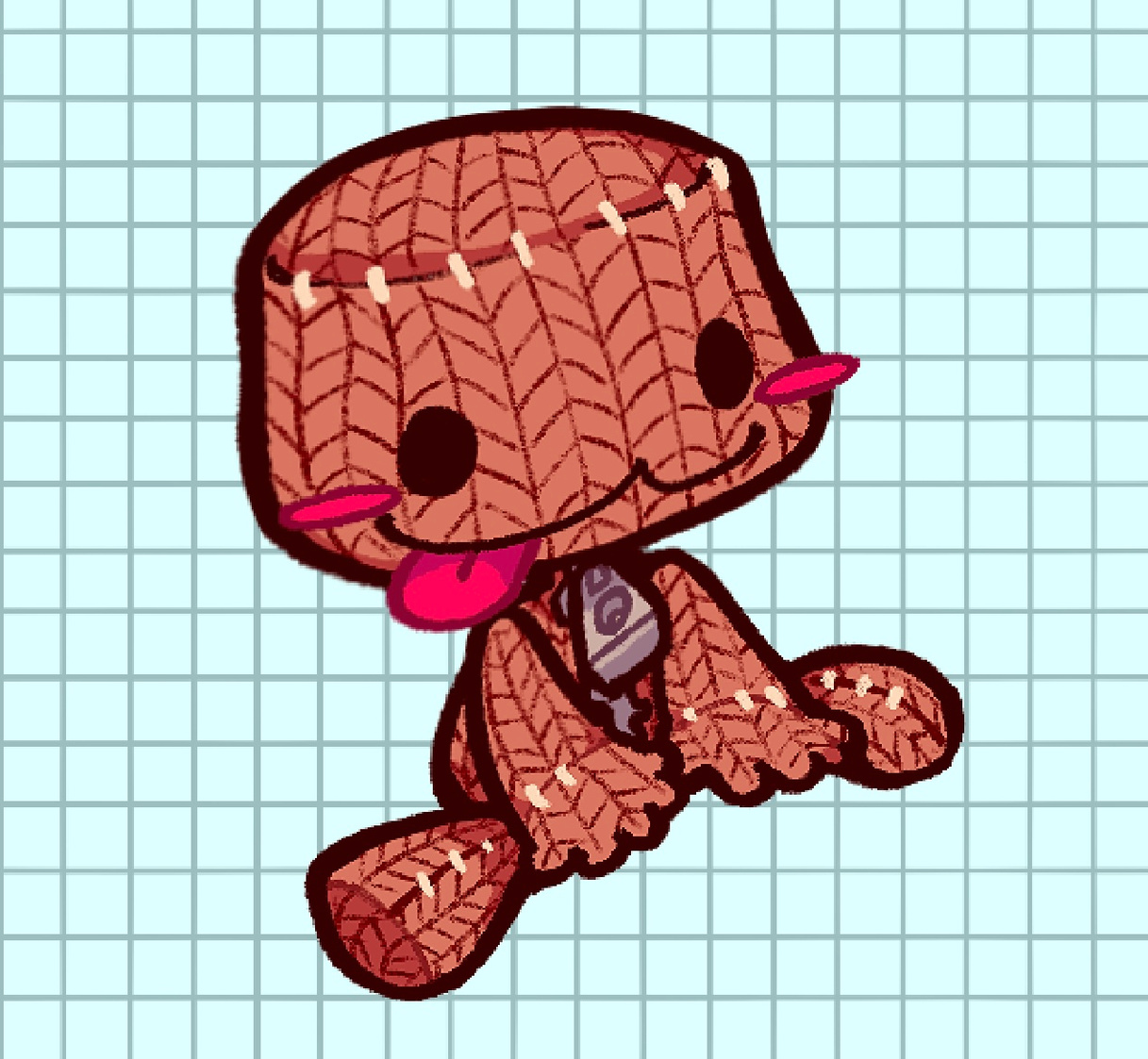 sackboy !!! and he sits too !